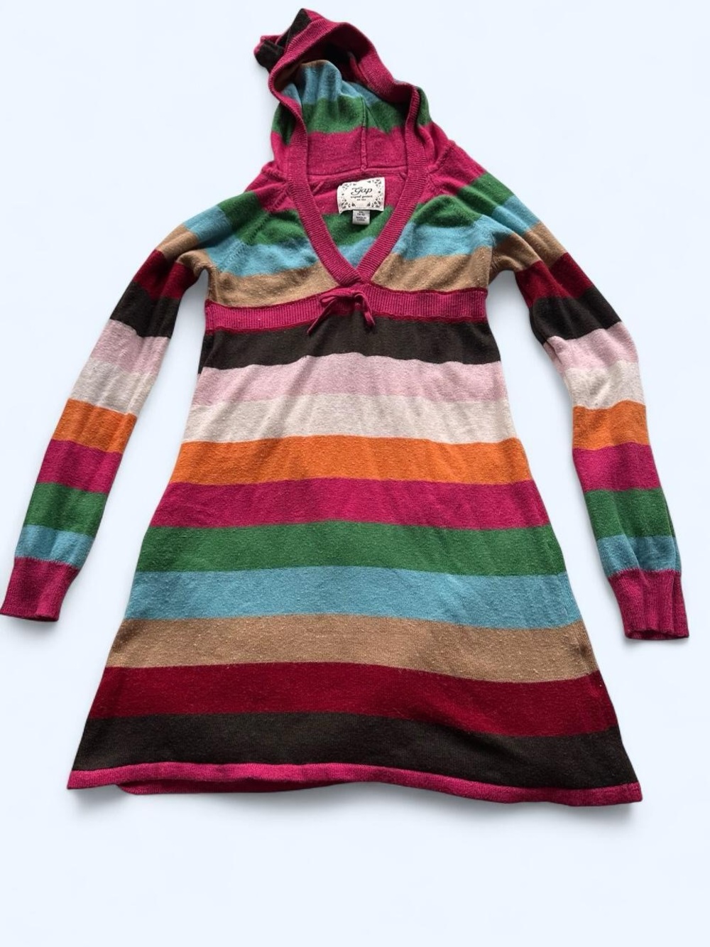 Gap Striped Hooded Knit Dress - Multicolor - Xs/S